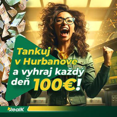 Tankuj v Hurbanove a vyhraj každý deň 100 €!